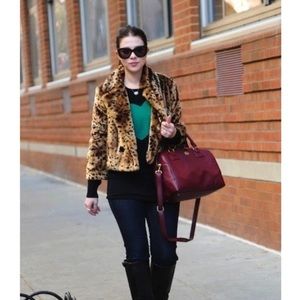 Ann Taylor Loft Cheetah Faux Fur Jacket